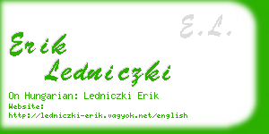 erik ledniczki business card